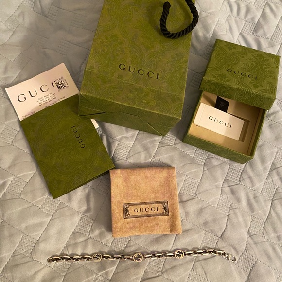 Gucci Other - ***NWT Mens Sterling Silver Gucci Bracelet